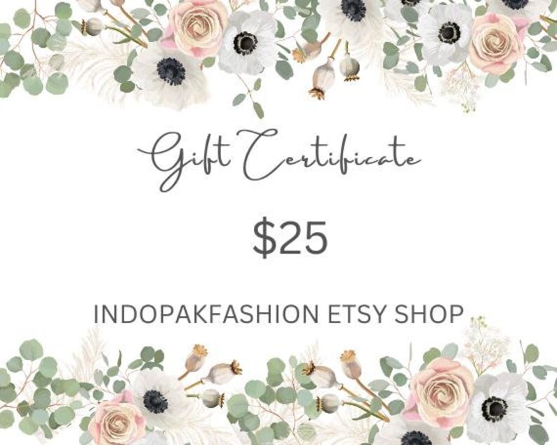 Gift Certificate For 25 Dollars to Spend in Our Etsy Shop image 1