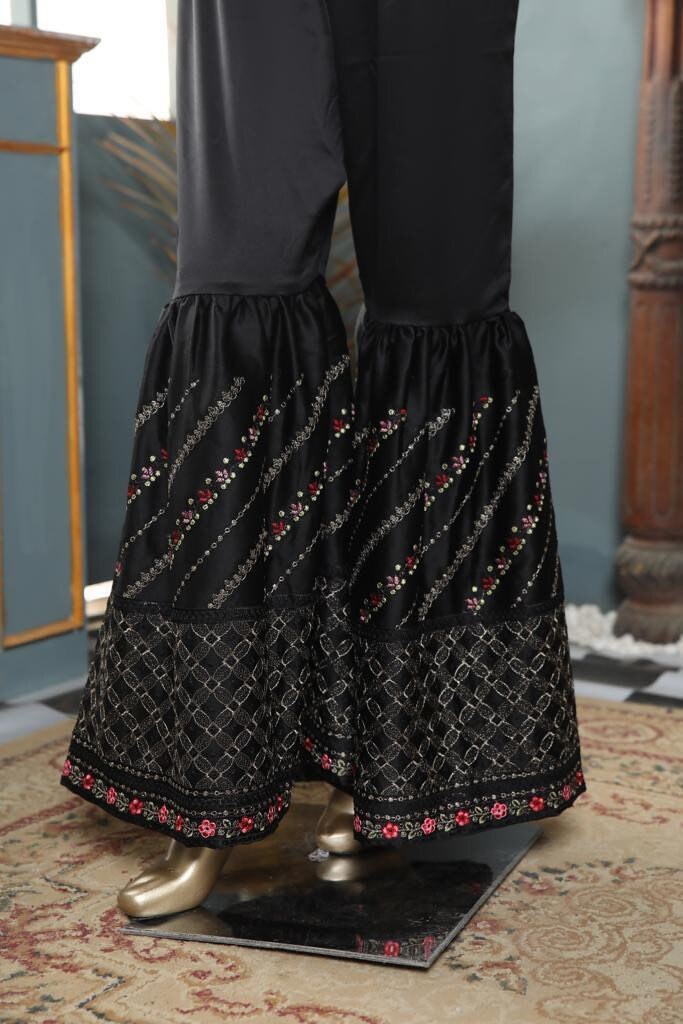 Exquisite Pakistani Gharara Pants Embroidered Silk Gharara Trousers for Weddings Perfect Indian Pakistani Fashion Blend