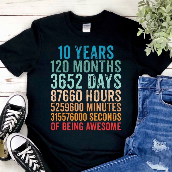 10 Years 120 Months Shirt Svg Etsy