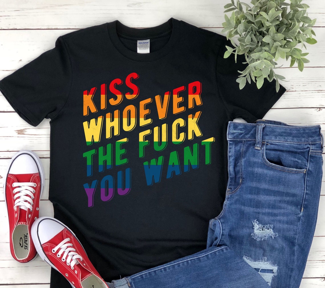 Kiss Whoever The Fck You Want Rainbow LGBT Flag Gay Lesbian | Etsy