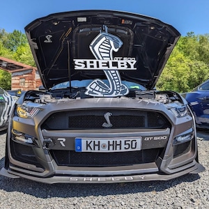 24x24 Shelby gt500 sign steel  silver & black metallic (Detachable prop)