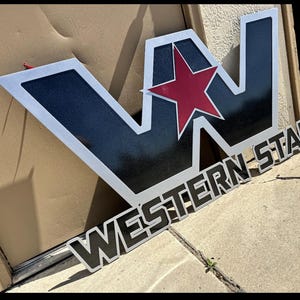 Western Stern Stahl & Aluminium Wandschild pulverbeschichtet fertig zum Aufhängen