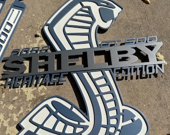 24x24 GT500 Shelby sign heritage edition 2022, brittany blue steel aluminum  powder coat (Detachable prop)
