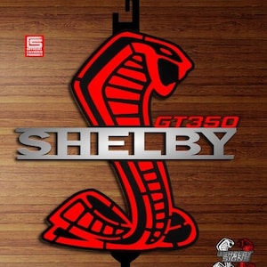 24x24 Shelby gt350 sign steel  red/black metallic (Detachable prop)