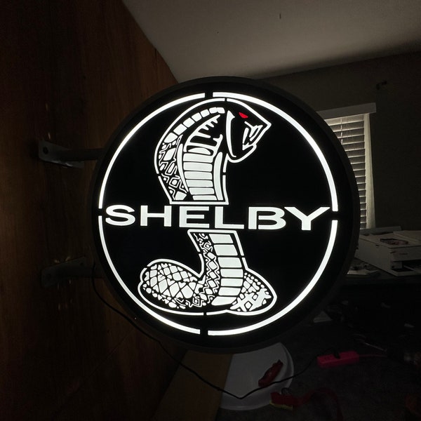 Doble cara Shelby Cobra LED retroiluminado Signo con recubrimiento en polvo