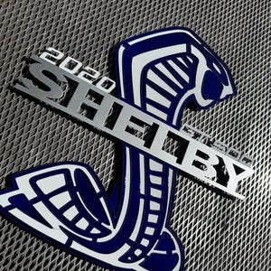 2020 YEAR 24x24 Shelby sign steel  blue/white (Detachable prop)