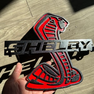 12x10”  Shelby gt500 key hangers plaque red & black metallic