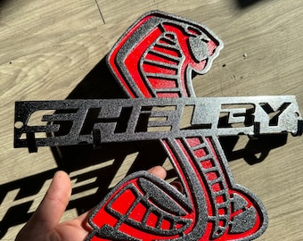 12x10”  Shelby gt500 key hangers plaque red & black metallic