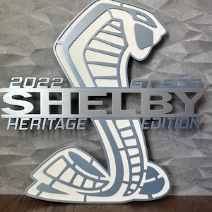 24x24 GT500 Shelby sign heritage edition 2022, brittany blue steel aluminum  powder coat (Detachable prop)