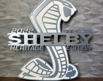 24x24 GT500 Shelby sign heritage edition 2022, brittany blue steel aluminum  powder coat (Detachable prop)