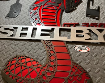 24x24 Shelby gt350 Stahlschild Candy Red/Black Metallic (Abnehmbare Requisite)