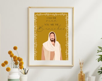Christian Boho Wall Art, Scripture Printable, Jesus wall art, Scripture wall art, Bible verse wall art, Gift for christian, Bible art