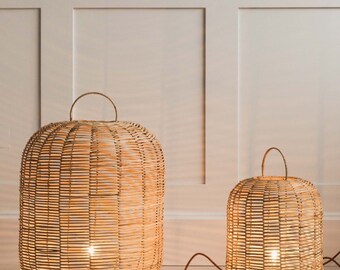 wicker basket table lamp