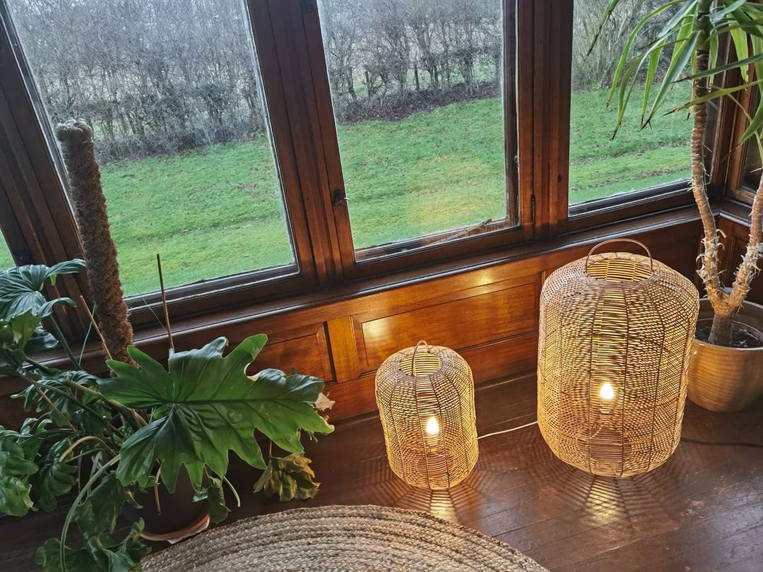 Wicker Floor Lamp Rattan Floor Lamp Natural Floor Lamp Etsy