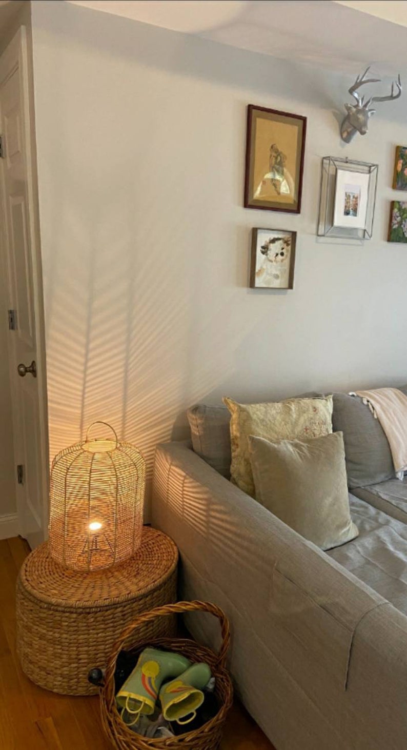 Wicker Floor Lamp Rattan Floor Lamp Natural Floor Lamp Etsy