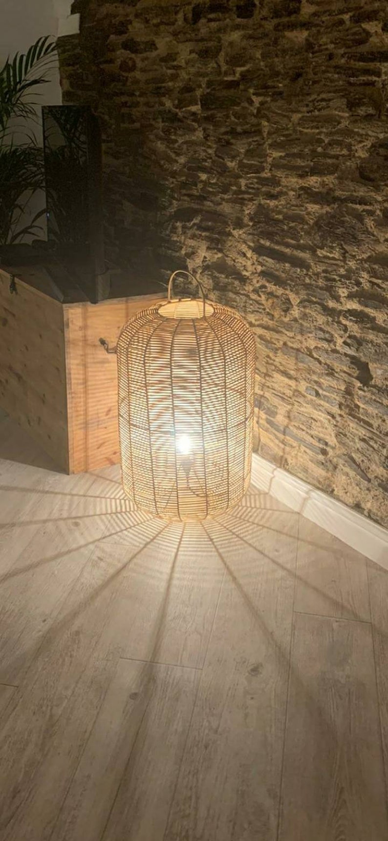 Wicker Floor Lamp Rattan Floor Lamp Natural Floor Lamp Etsy