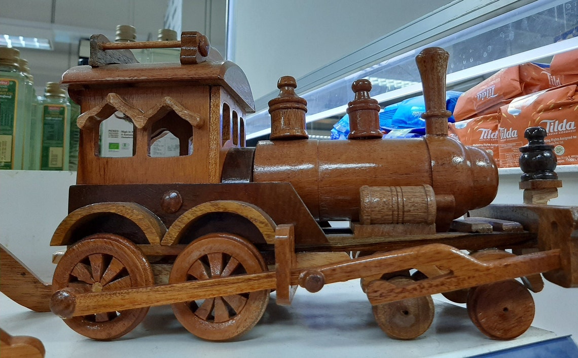 Wood Steam Train Wooden Decor Replica Train Home Decor Etsy