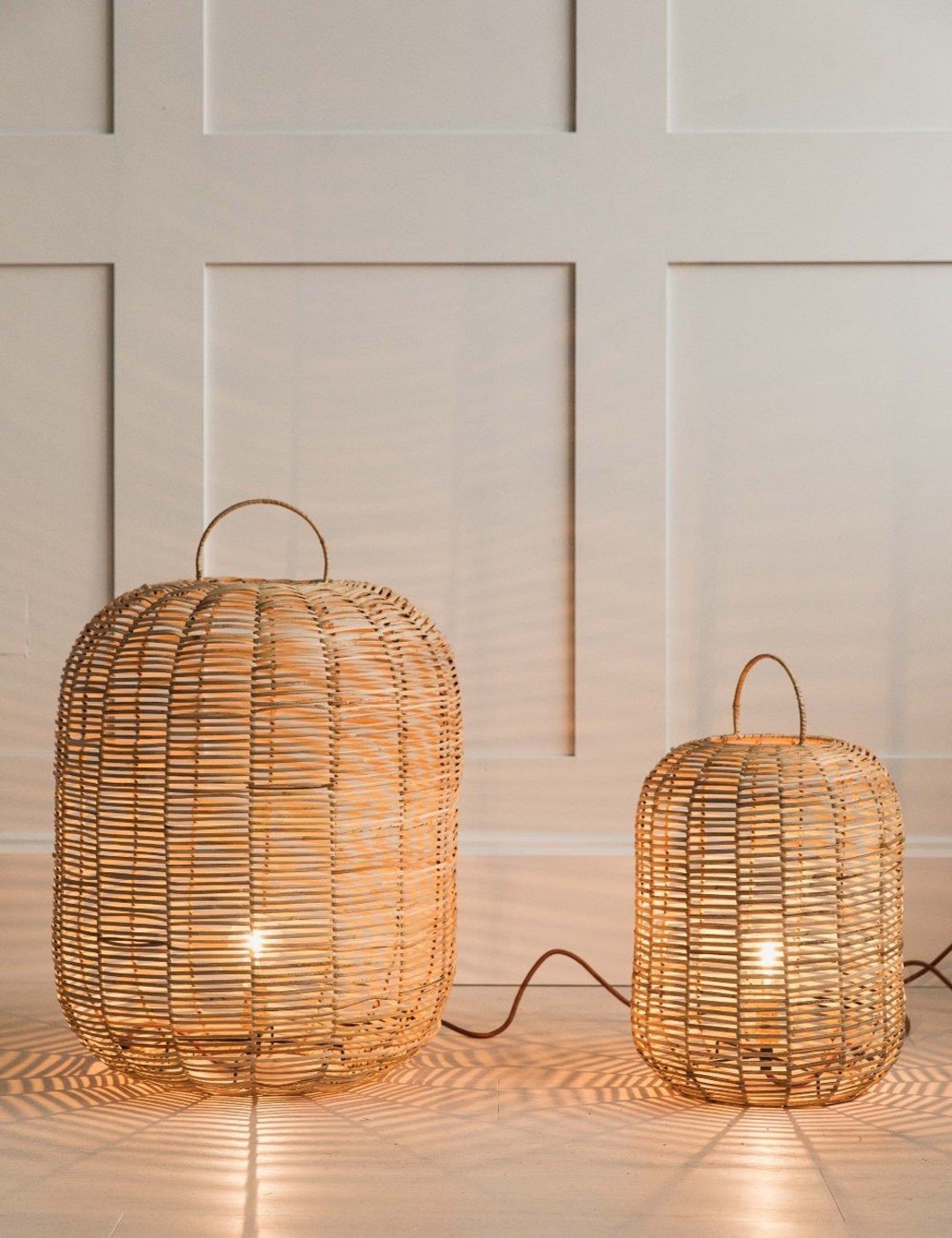 Wicker sale floor lamps