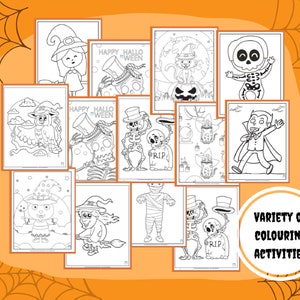 Utskrivbar Halloween-aktivitet, Halloween-paket, Halloween-målarbok, Halloween-mandala, Utskrivbar Halloween, Halloween-aktivitetsbok bild 4