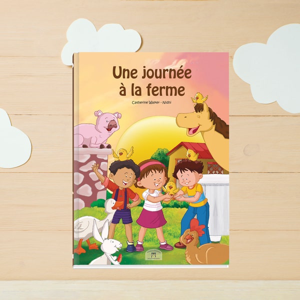 Livre enfant personnalisé  une journée à la ferme fabrication française - Un cadeau unique et éducatif et découvrir les animaux de la ferme
