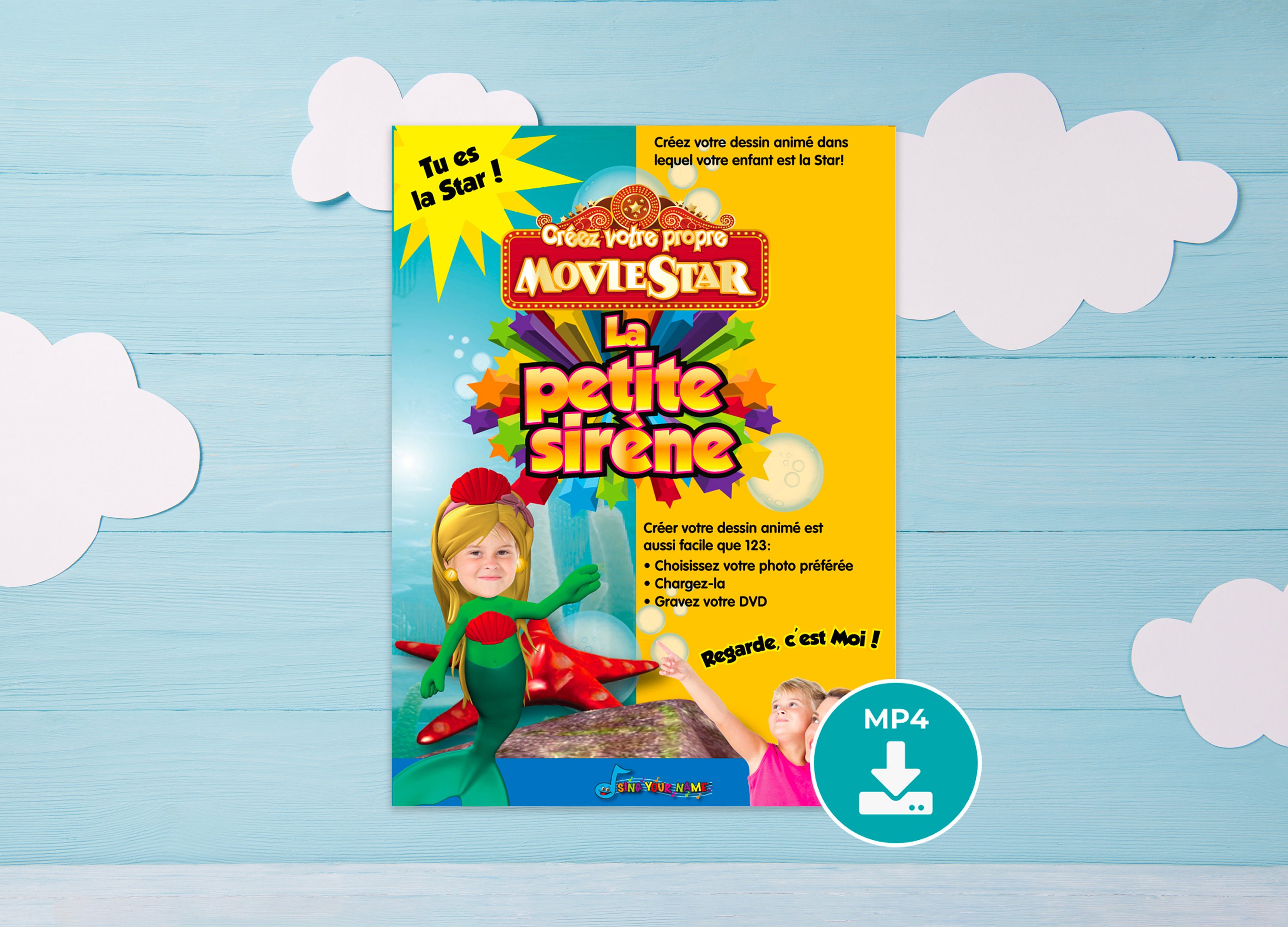 MP4 the Little Mermaid Personalized DVD Personalized Animated Film Little Mermaid Personalized DVD for Children With Photo Little Mermaid Etsy Sweden