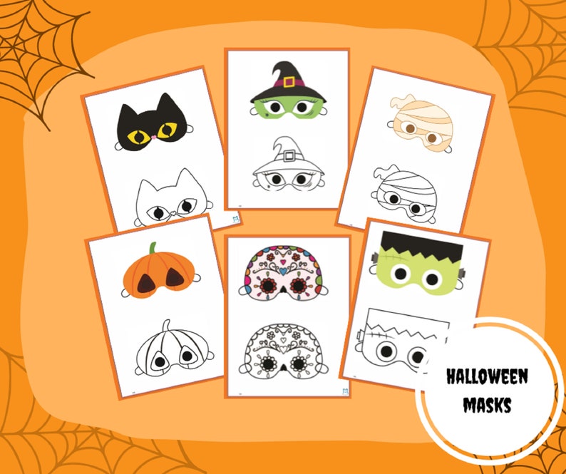 Utskrivbar Halloween-aktivitet, Halloween-paket, Halloween-målarbok, Halloween-mandala, Utskrivbar Halloween, Halloween-aktivitetsbok bild 7