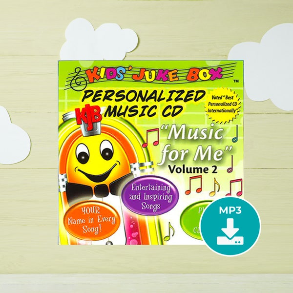 MP3 Digital Personalized music songs for kids - 12 personalized songs with the child's name - Music for me - Personalized Kids Music