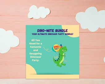 Dinosaur Birthday Bundle - Prehistoric Party Adventure - Instant Download - dinosaur treasure hunt