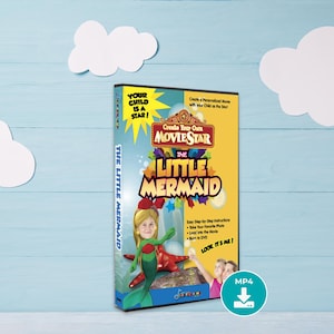 MP4 La Sirenita DVD personalizado | película animada personalizada sirenita | DVD infantil personalizado con foto de la sirenita