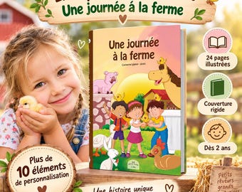 Personalized Farm Book for Kids | A Day on the Farm | Custom Name Story | Farm Animals Book | Unique Child Gift
