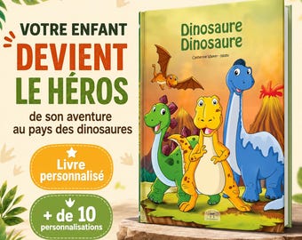 Personalised Dinosaur Book for Kids | Custom Story with Name, Friends and Family | Birthday Gift for Boys and Girls