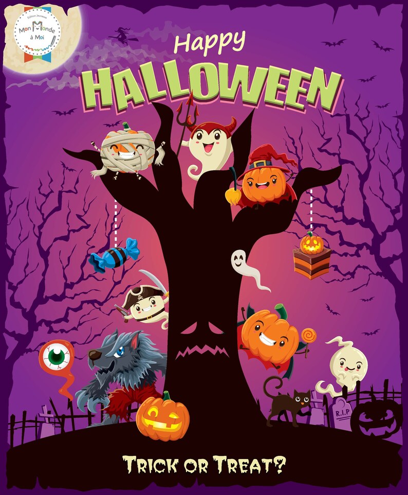 Utskrivbar Halloween-aktivitet, Halloween-paket, Halloween-målarbok, Halloween-mandala, Utskrivbar Halloween, Halloween-aktivitetsbok bild 3