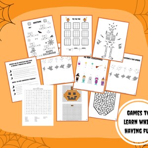 Utskrivbar Halloween-aktivitet, Halloween-paket, Halloween-målarbok, Halloween-mandala, Utskrivbar Halloween, Halloween-aktivitetsbok bild 5