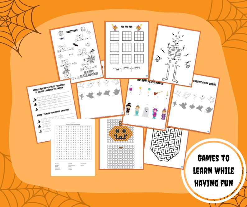 Utskrivbar Halloween-aktivitet, Halloween-paket, Halloween-målarbok, Halloween-mandala, Utskrivbar Halloween, Halloween-aktivitetsbok bild 5