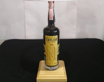 Colonel E.H. Taylor Small Bourbon Whiskey Bottle Lamp/handmade/mancave/bourbon lamp/bottle light/gifts for men/whiskey/light/buffalo trace