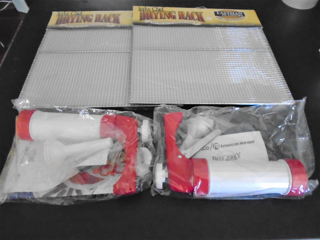 2 New Jerky Chef Drying Racks and 2 Nesco American Harvest Jerky Makers ...