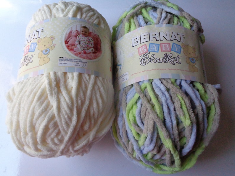 2 Large 10 1/2 Ounce Skeins of Bernat Baby Blanket Super Etsy