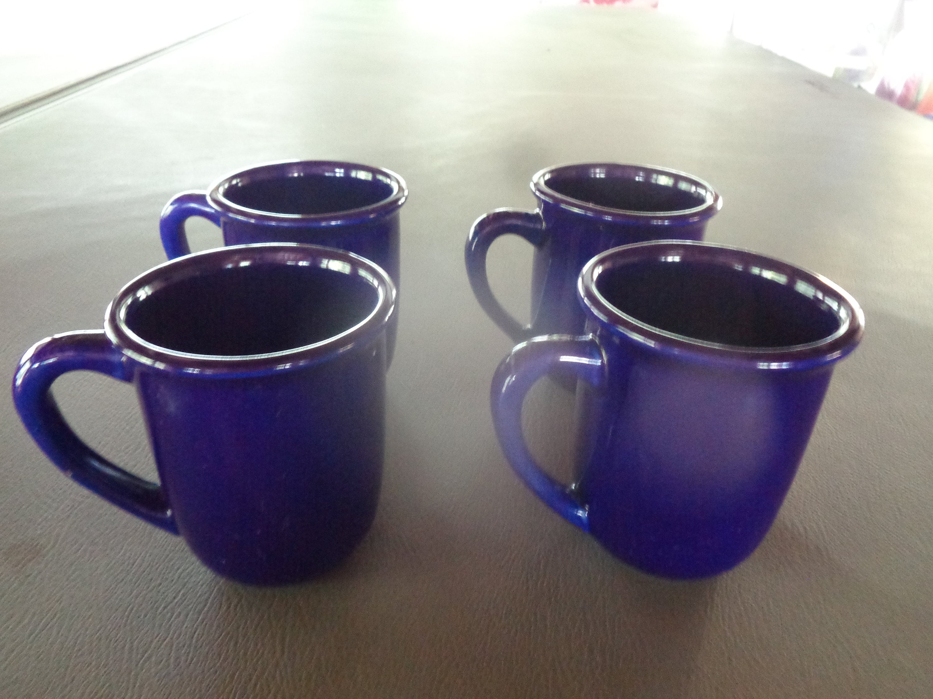 4 Chartel Stoneware Mugs Cobalt Blue Chartel - Etsy