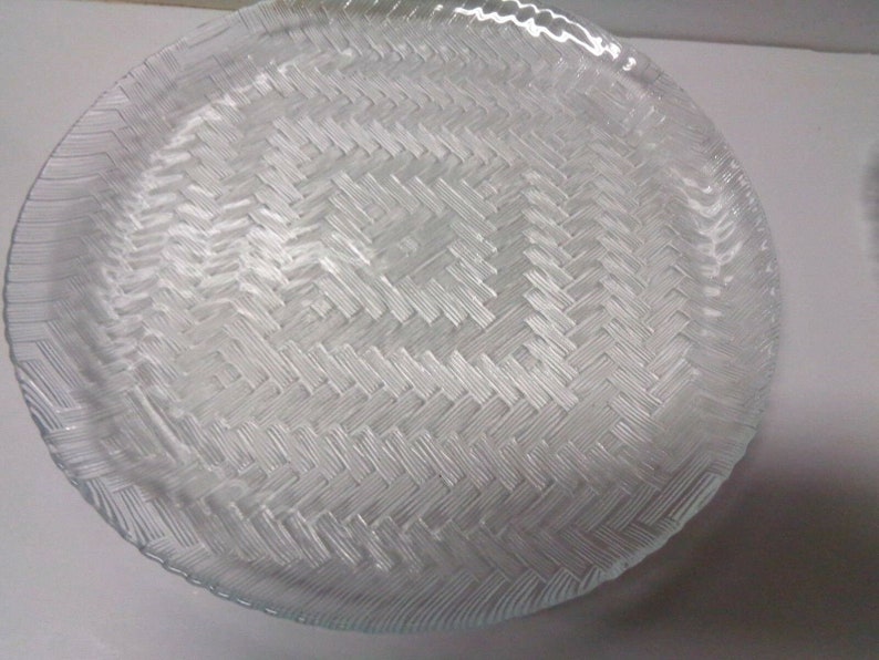 16 Piece Vintage Arcoroc France Fiesta Basket Weave Clear Glass Dish ...