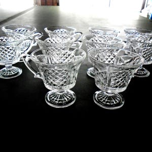 10 Vintage Indiana Colony Footed Punch Bowl Cups
