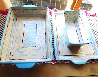 New Temptations Casserole, Tray and Bread Pan Set in Old World Pattern