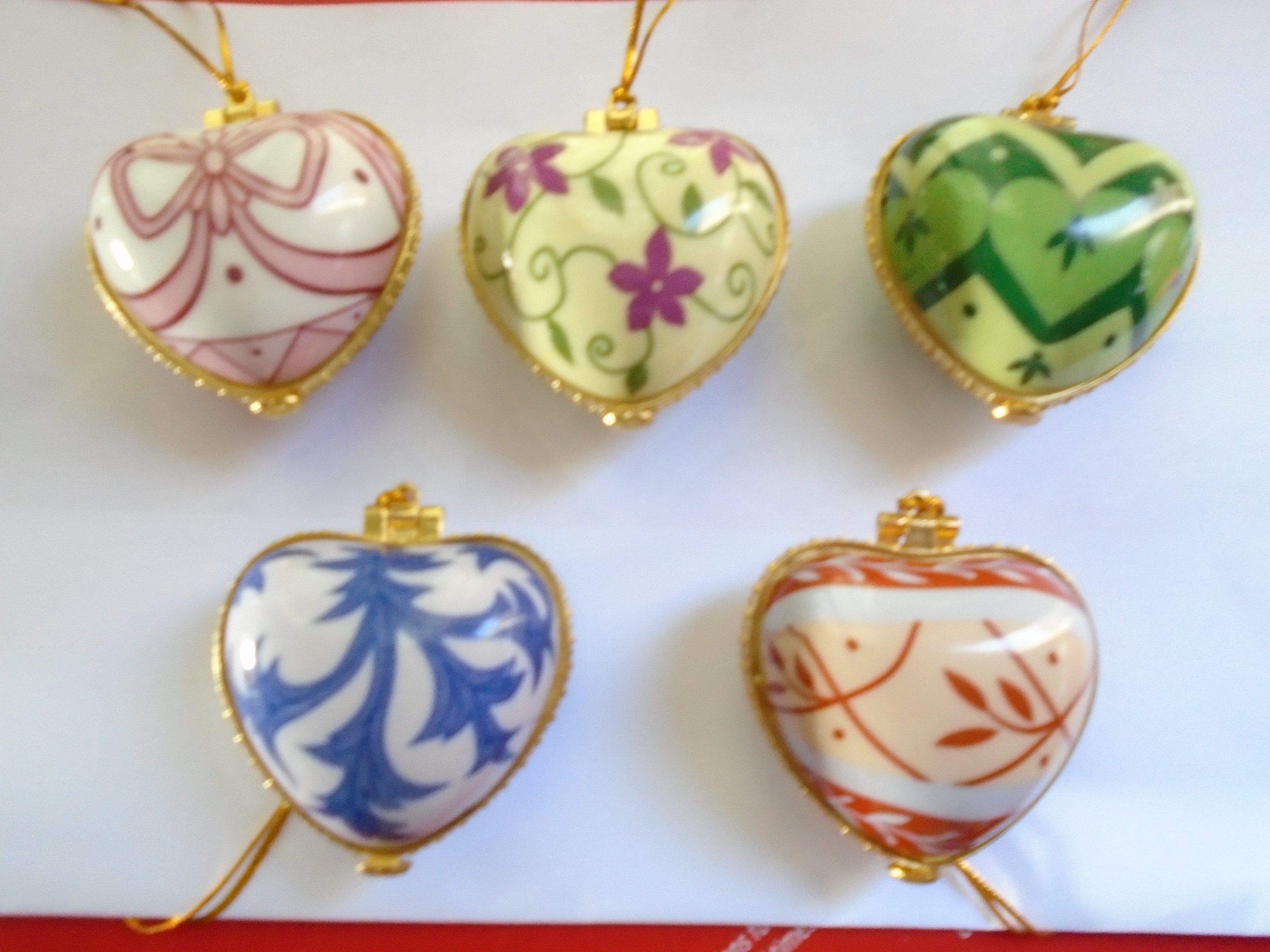 5 Valerie Heart Shaped Metal Trinket Boxes Ornaments with Etsy