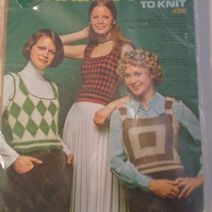 Vintage Knitting Kit Mohair Shrink Tank Tops To Knit #  4326 Style 3