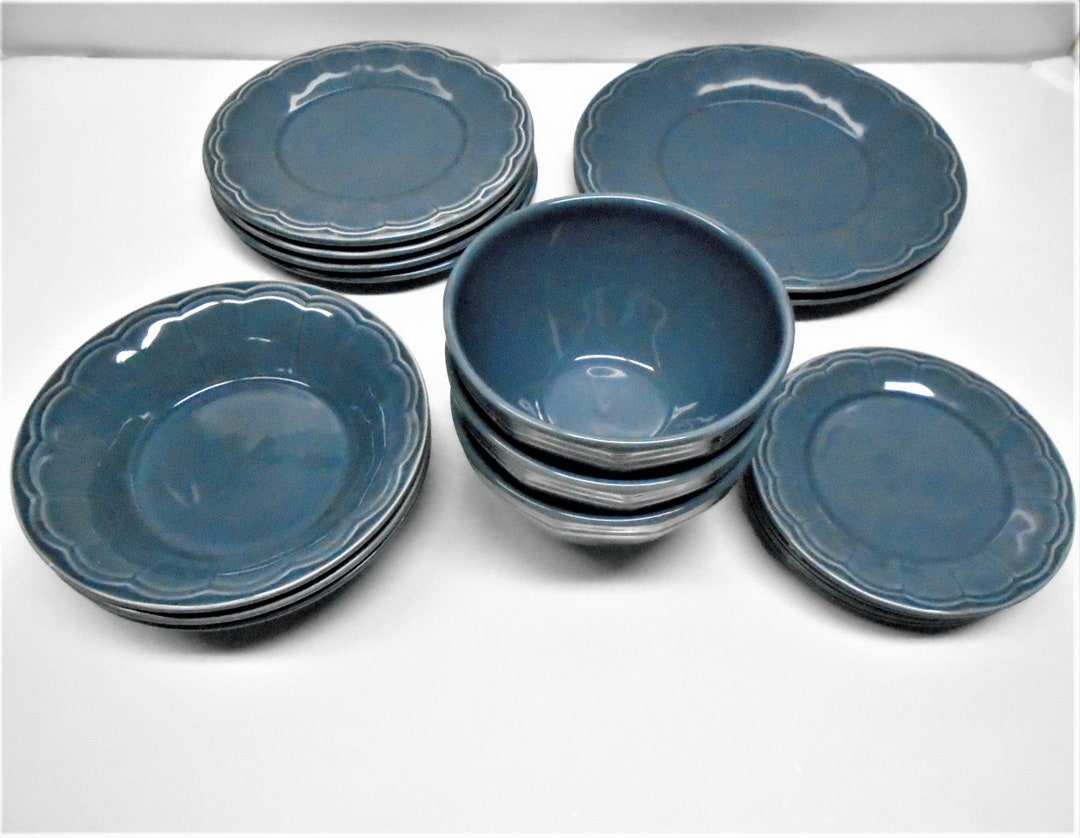 16 Piece Euro Ceramica Dish Set Made in Portugal Etsy