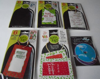 30 New Gift Tags "Bottle Raps"  For Wine (5 Packs)  Plus "Free Ice Breakers"