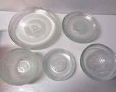 19 rare vintage arcoroc fiesta clear glass basket weave pattern dish set
