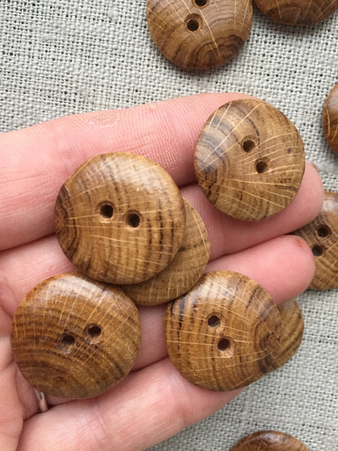 Old oak button 2.3 cm lacquered handmade natural oak wood Etsy