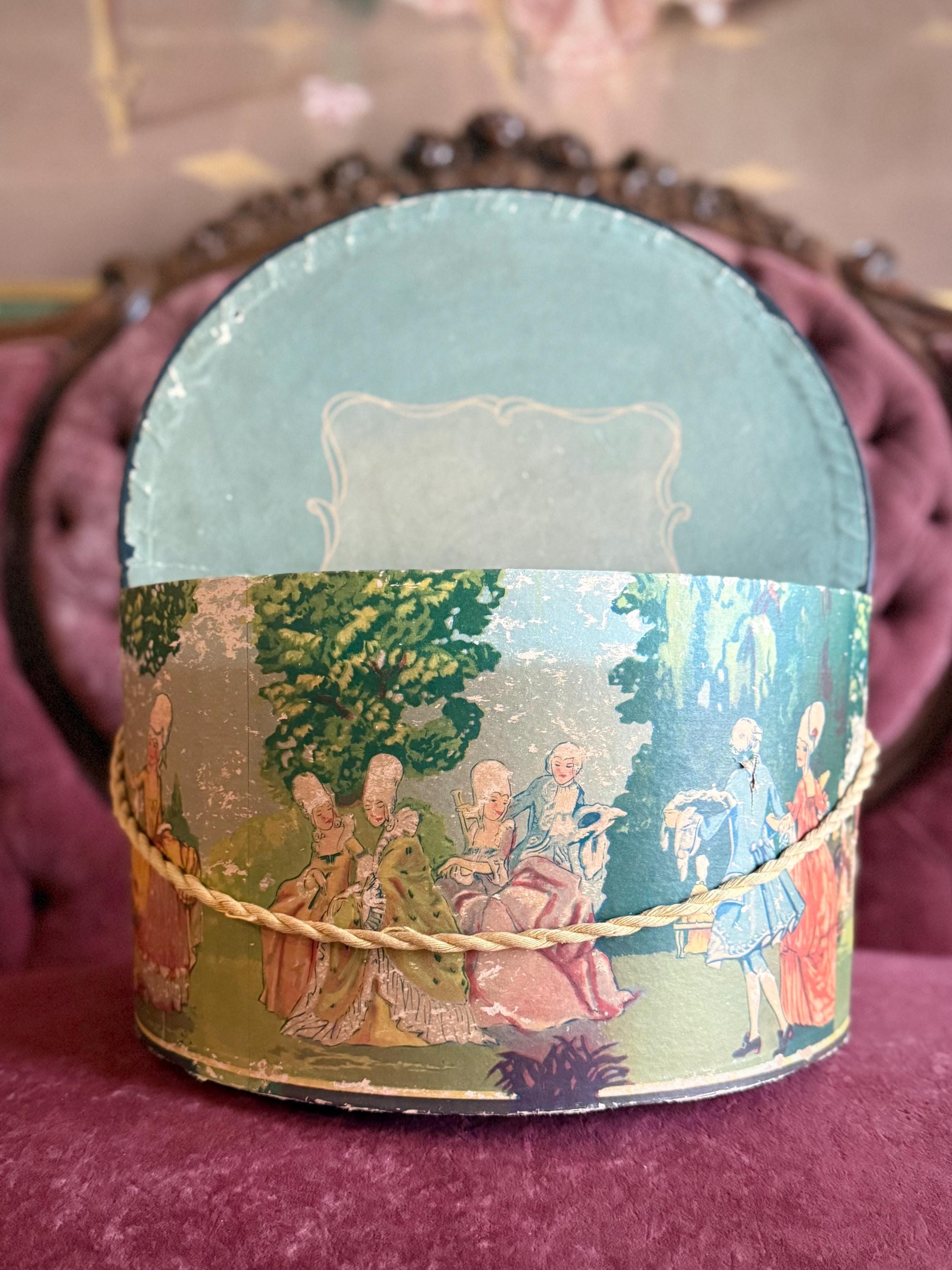 アンティーク　ハットボックス　1920-30年代頃の紙素材　USA 1920s Hat Box - Etsy