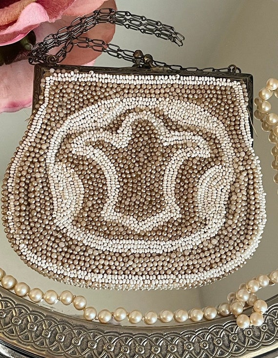 Antique Beaded Handbag - image 3