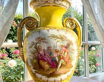 Jarrón de porcelana francesa del siglo XIX